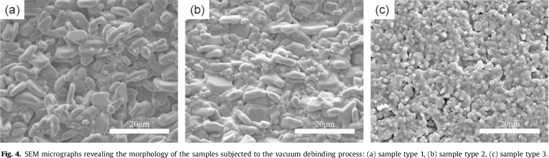 Effect of the particle size and the debinding process on the density of alumina ceramics fabricated by 3D printing based on stereolithography